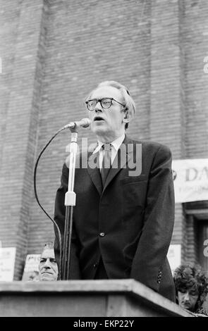 Michael Foot Labour MP for Ebbw Vale, addresses welsh miners, 15th June 1963. Stock Photo