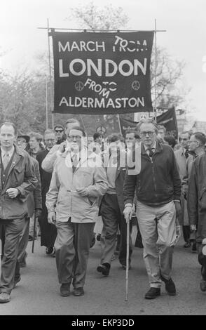 Aldermaston to London March, 31st March 1961. Pictured: Michael Foot MP Member of Parliament for Ebbw Vale *** Local Caption *** Campaign for Nuclear Disarmament Stock Photo