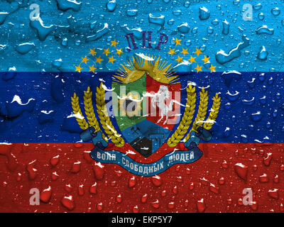 flag of Lugansk People's Republic with rain drops Stock Photo