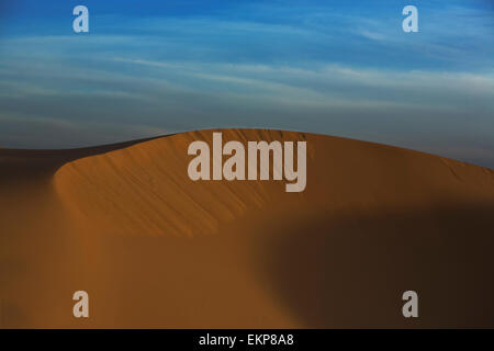 Several sand hill at Erg Chebbi in the Sahara desert. Ers are large dunes formed by wind-blown sand. Morocco