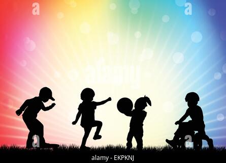 Playing children Stock Vector