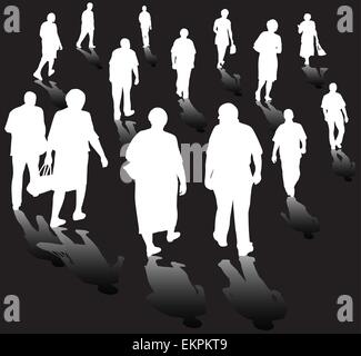 People silhouettes outside Stock Vector