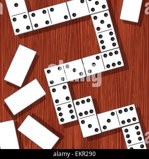 Domino pieces isolated on the table. Vector illustration Stock Vector