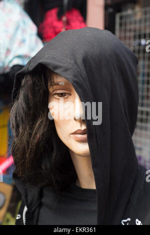 Mannequin head outside a shop in Brighton Stock Photo