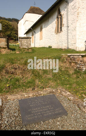 Pilleth Powys Wales memorial to the 1402 Battle of Pilleth in St Mary's Church on the slopes of Bryn Glas Stock Photo