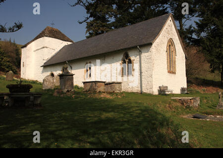 Pilleth Powys Wales St Mary's Church on the slopes of Bryn Glas site of the Battle of Pilleth in 1402 Stock Photo