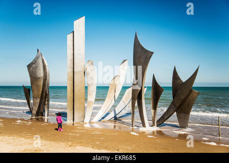 the memorial on Omaha Beach in Normandy, France Stock Photo