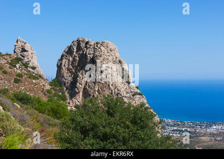 St. Hilarion Castle in Kyrenia district, Turkish Republic of Northern Cyprus Stock Photo