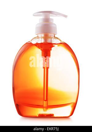 plastic bottle of cleaning product, isolated on white Stock Photo