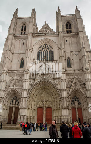 Front facade of Nantes Cathedral, Nantes, France Stock Photo