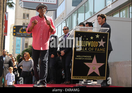 New Kids on the Block's star unveiling ceremony on the Hollywood Walk of Fame  Featuring: Arsenio Hall Where: Hollywood, California, United States When: 09 Oct 2014 Stock Photo