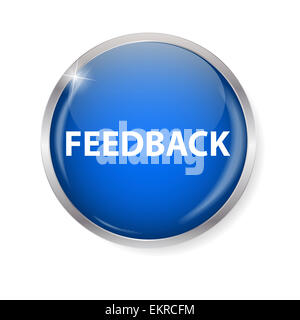 Realistic Glossy Feedback Computer Icon  Button Vector Illustrat Stock Photo