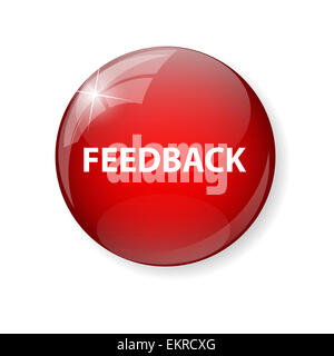 Realistic Glossy Feedback Computer Icon  Button Vector Illustrat Stock Photo