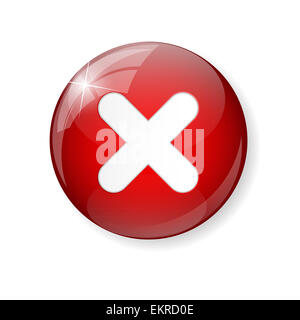 Red  Check Mark Icon Button Vector Illustration Stock Photo