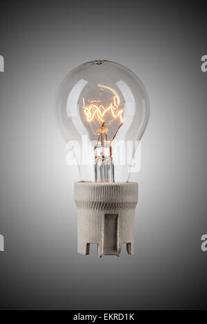 Light bulb on gray background Stock Photo
