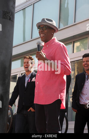 New Kids on the Block Hollywood Walk of Fame Star Ceremony  Featuring: Arsenio Hall Where: Los Angeles, California, United States When: 09 Oct 2014 Stock Photo