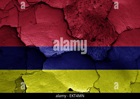 flag of Luhansk painted on cracked wall Stock Photo - Alamy