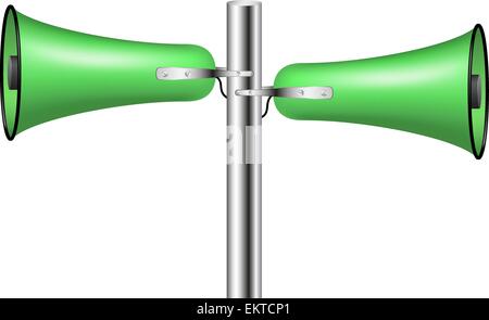 Old loudspeaker system in green design Stock Vector