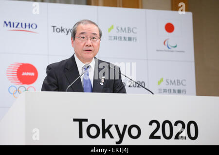 Tokyo, Japan. 14th Apr, 2015. Koichi Miyata, APRIL 14, 2015 : Mizuho and Sumitomo Mitsui Financial Group has Press conference in Tokyo. Mizuho and Sumitomo Mitsui Financial Group announced that it has entered into a partnership agreement with the Tokyo Organising Committee of the Olympic and Paralympic Games. With this agreement, Mizuho and Sumitomo Mitsui Financial Group becomes the gold partner. © YUTAKA/AFLO SPORT/Alamy Live News Credit:  Aflo Co. Ltd./Alamy Live News Stock Photo