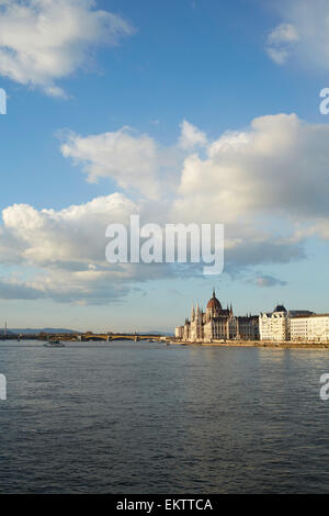 Budapest Parliament building viewed from the Chain Bridge Stock Photo