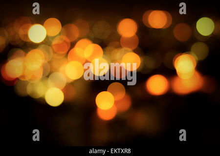 Abstract night traffic bokeh background with real defocused lights. Stock Photo