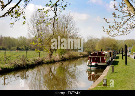 Narrowboats on the Oxford Canal near Kidlington Oxfordshire UK Stock Photo
