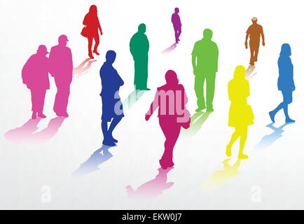 People walking silhouettes Stock Vector