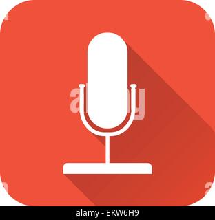 microphone web icon, flat design - EPS 10 Stock Vector