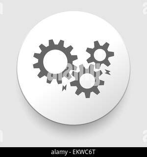 black cogs - gears on light background Stock Photo