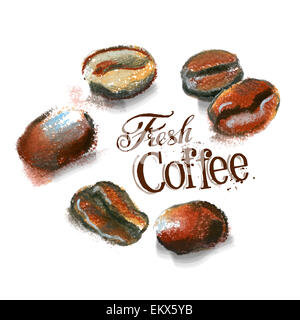 fresh coffee on a white background. vector illustration Stock Photo