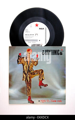 A 45 rpm vinyl single record by the Eurythmics with cover. Stock Photo