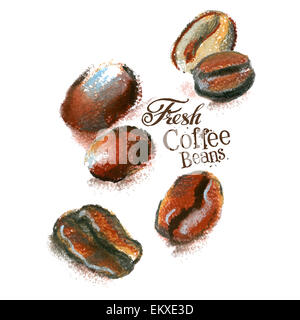 fresh coffee vector logo design template. beans or espresso icon. Stock Photo