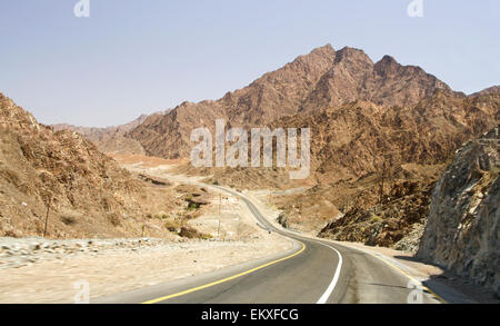 road in desert Rub' al Khali, UAE Stock Photo