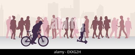 People silhouettes outdoors Stock Vector