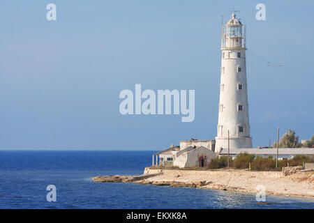 Lighthouse and sea Stock Photo