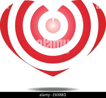 Heart shaped target on white background - EPS 10 vector Stock Vector