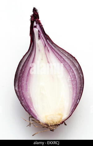 half red onion isolated on white Stock Photo