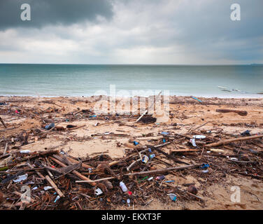 KOH SAMUI, THAILAND - APRIL 1:  destroyed Maenam beach after flood on march 2011 Stock Photo