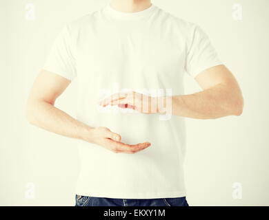 mans hands showing something Stock Photo