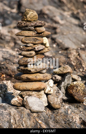 Tower of rocks form the sea side Stock Photo