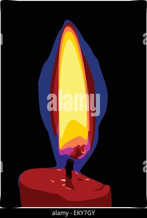 Red isolated  lighted candle flame vector illustration f Stock Vector