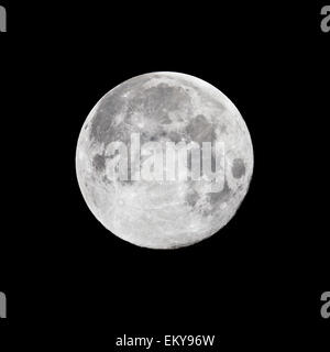 Full contrast moon against black night sky Stock Photo