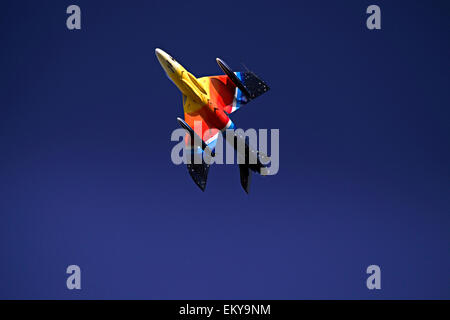 Hawker Hunter MK 58 Aircraft Fighter Jet Plane demonstrating for the 2013 Flight Fest in Dublin Ireland Stock Photo