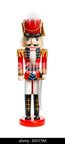 Christmas Nut Cracker Solider Isolated on White Background. Stock Photo