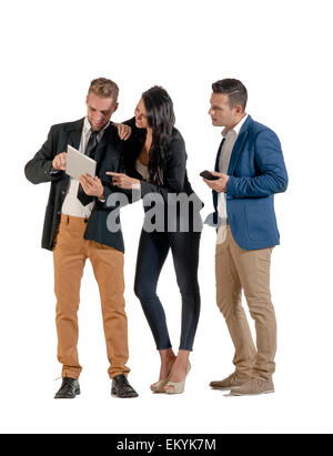 Group of business people working with digital tablet Stock Photo