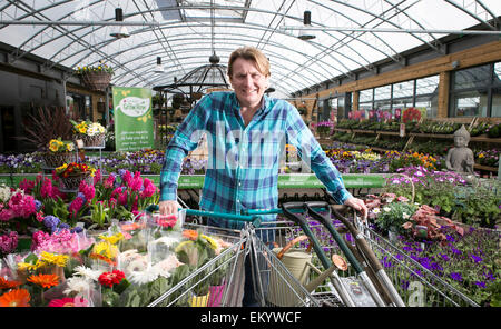 Celebrity gardener David Domoney at Dobbies Garden Centre ,Speke Hall Avenue , Liverpool. Stock Photo