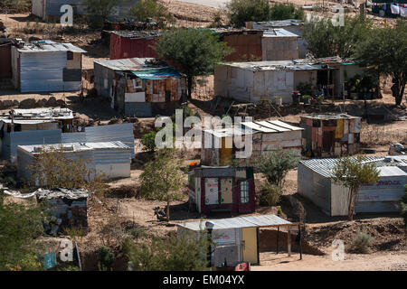 Shacks, shantytown, township, Katutura, Windhoek, Namibia Stock Photo