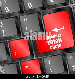 product retail cycle on computer keyboard key button Stock Photo