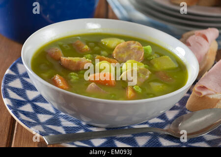 Dutch pea soup. Traditional food Holland Stock Photo