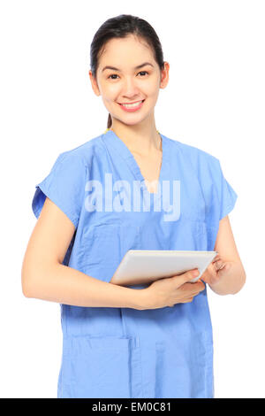 Medical Person with Tablet Computer Stock Photo